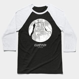 Khartoum, Sudan City Map - Full Moon Baseball T-Shirt